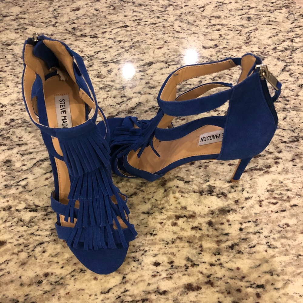 Royal Blue Fringe Heels by Steve Madden